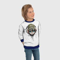 Свитшот детский Крутой кот, цвет: 3D-синий — фото 2