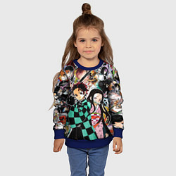 Свитшот детский Клинок рассекающий демонов, цвет: 3D-синий — фото 2