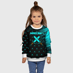 Свитшот детский Minecraft, цвет: 3D-белый — фото 2