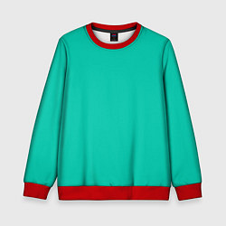 Свитшот детский Бискайский зеленый без рисунка, цвет: 3D-красный