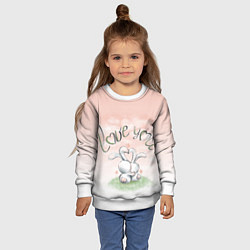Свитшот детский Люблю тебя, цвет: 3D-белый — фото 2