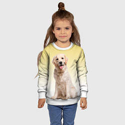 Свитшот детский Лабрадор ретривер пес, цвет: 3D-белый — фото 2