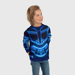 Свитшот детский Неоновая броня Neon Armor, цвет: 3D-синий — фото 2