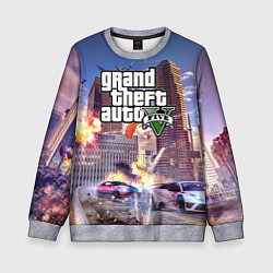 Свитшот детский ЭКШЕН Grand Theft Auto V, цвет: 3D-меланж