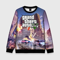 Свитшот детский ЭКШЕН Grand Theft Auto V, цвет: 3D-черный