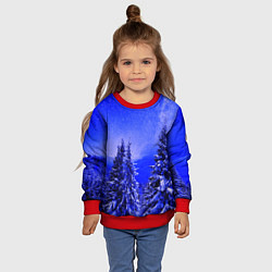 Свитшот детский Зимний лес, цвет: 3D-красный — фото 2
