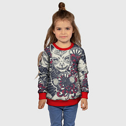 Свитшот детский Маска Кицунэ Маска лисы, цвет: 3D-красный — фото 2