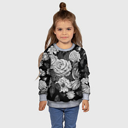 Свитшот детский Розы, цвет: 3D-меланж — фото 2