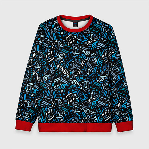 Детский свитшот Ноты / 3D-Красный – фото 1