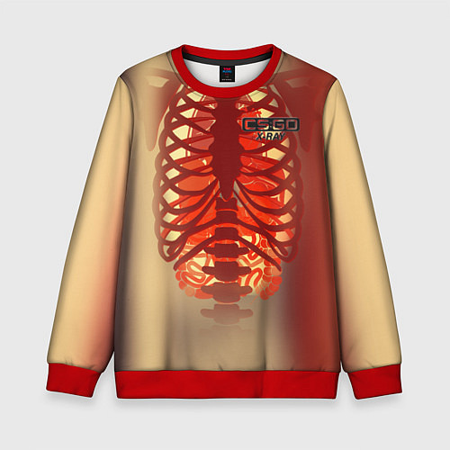 Детский свитшот Cs:go X-Ray Style Рентген / 3D-Красный – фото 1