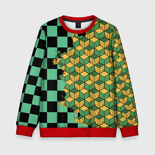 Детский свитшот ТАНДЖИРО И ТОМИОКА / 3D-Красный – фото 1