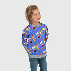 Свитшот детский Тарталья на обеде, цвет: 3D-меланж — фото 2
