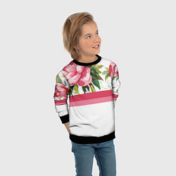 Свитшот детский Нежные Розы, цвет: 3D-черный — фото 2