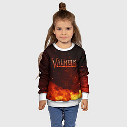 Свитшот детский Valheim огненный лого, цвет: 3D-белый — фото 2
