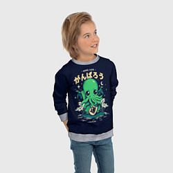 Свитшот детский Cthulhu Good Luck, цвет: 3D-меланж — фото 2