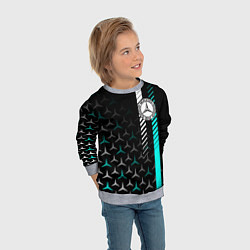 Свитшот детский МЕРСЕДЕС AQUA BLACK GRADIENT, цвет: 3D-меланж — фото 2