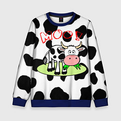 Свитшот детский Moo!, цвет: 3D-синий