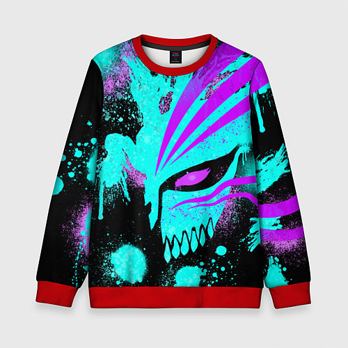 Детский свитшот БЛИЧ МАСКА ПУСТОГО НЕОН / 3D-Красный – фото 1