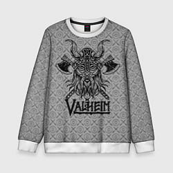 Свитшот детский Valheim Viking dark, цвет: 3D-белый