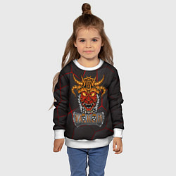 Свитшот детский Valheim тотем викинга, цвет: 3D-белый — фото 2