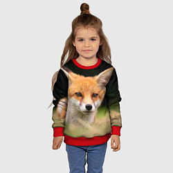 Свитшот детский Мордочка лисицы, цвет: 3D-красный — фото 2