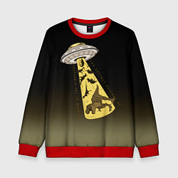 Детский свитшот НЛО похищает динозавров