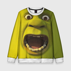 Свитшот детский Shrek is Yelling, цвет: 3D-белый