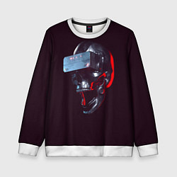 Свитшот детский Череп с VR, цвет: 3D-белый