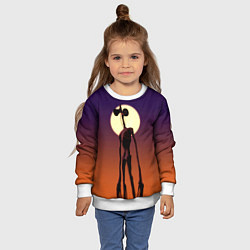 Свитшот детский Сиреноголовый Хоррор Закат, цвет: 3D-белый — фото 2
