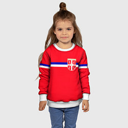 Свитшот детский Сборная Сербии, цвет: 3D-белый — фото 2