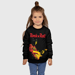 Свитшот детский ROCK N ROLL, цвет: 3D-черный — фото 2