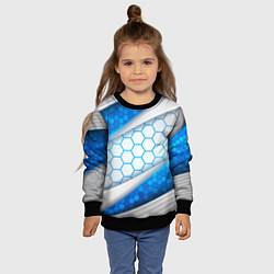 Свитшот детский 3D AQUA БРОНЯ ОБЪЕМНЫЕ СОТЫ, цвет: 3D-черный — фото 2