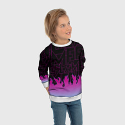 Свитшот детский РОЗОВОЕ ПЛАМЯ PINK FLAME, цвет: 3D-белый — фото 2