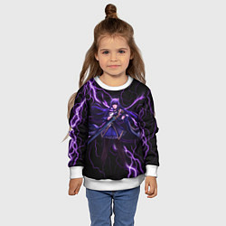 Свитшот детский Keqing Genshin Impact Молния, цвет: 3D-белый — фото 2