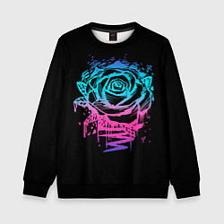 Детский свитшот Неоновая Роза Neon Rose