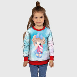 Свитшот детский Девочка и пони, цвет: 3D-красный — фото 2