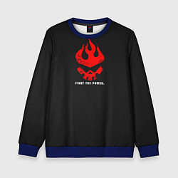 Свитшот детский Fight the power, цвет: 3D-синий