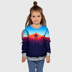 Свитшот детский Одинокая вышка, цвет: 3D-меланж — фото 2