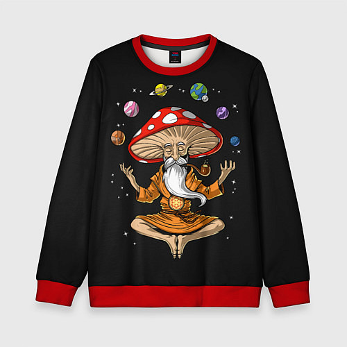 Детский свитшот Космический Гриб Волшебник / 3D-Красный – фото 1