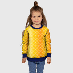 Свитшот детский Желтая чешуя, цвет: 3D-синий — фото 2
