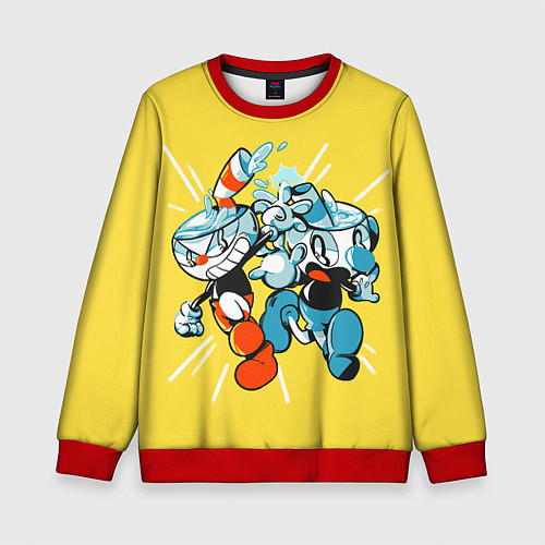 Детский свитшот Cuphead bros / 3D-Красный – фото 1