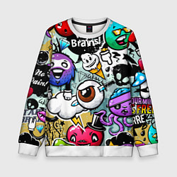 Свитшот детский Граффити, цвет: 3D-белый