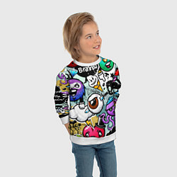 Свитшот детский Граффити, цвет: 3D-белый — фото 2