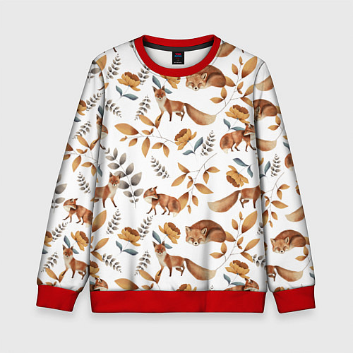 Детский свитшот Лиса / 3D-Красный – фото 1