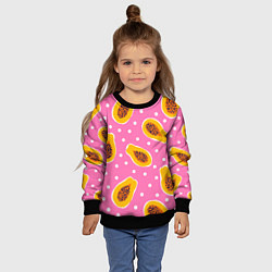 Свитшот детский Папайя на розовом, цвет: 3D-черный — фото 2