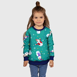 Свитшот детский РазНые Снеговики, цвет: 3D-синий — фото 2