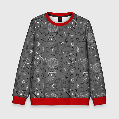 Детский свитшот Пентаграммы / 3D-Красный – фото 1