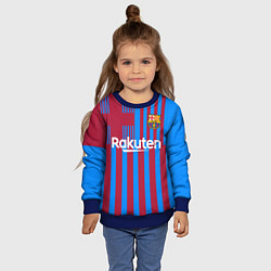 Свитшот детский Домашняя форма ФК «Барселона», цвет: 3D-синий — фото 2