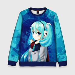 Свитшот детский Мику Хацунэ, цвет: 3D-синий