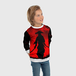 Свитшот детский САМУРАЙ кровавой луны, цвет: 3D-белый — фото 2